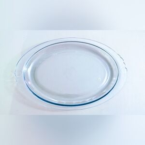 Vintage Blue Pyrex Glass Serving Tray Platter